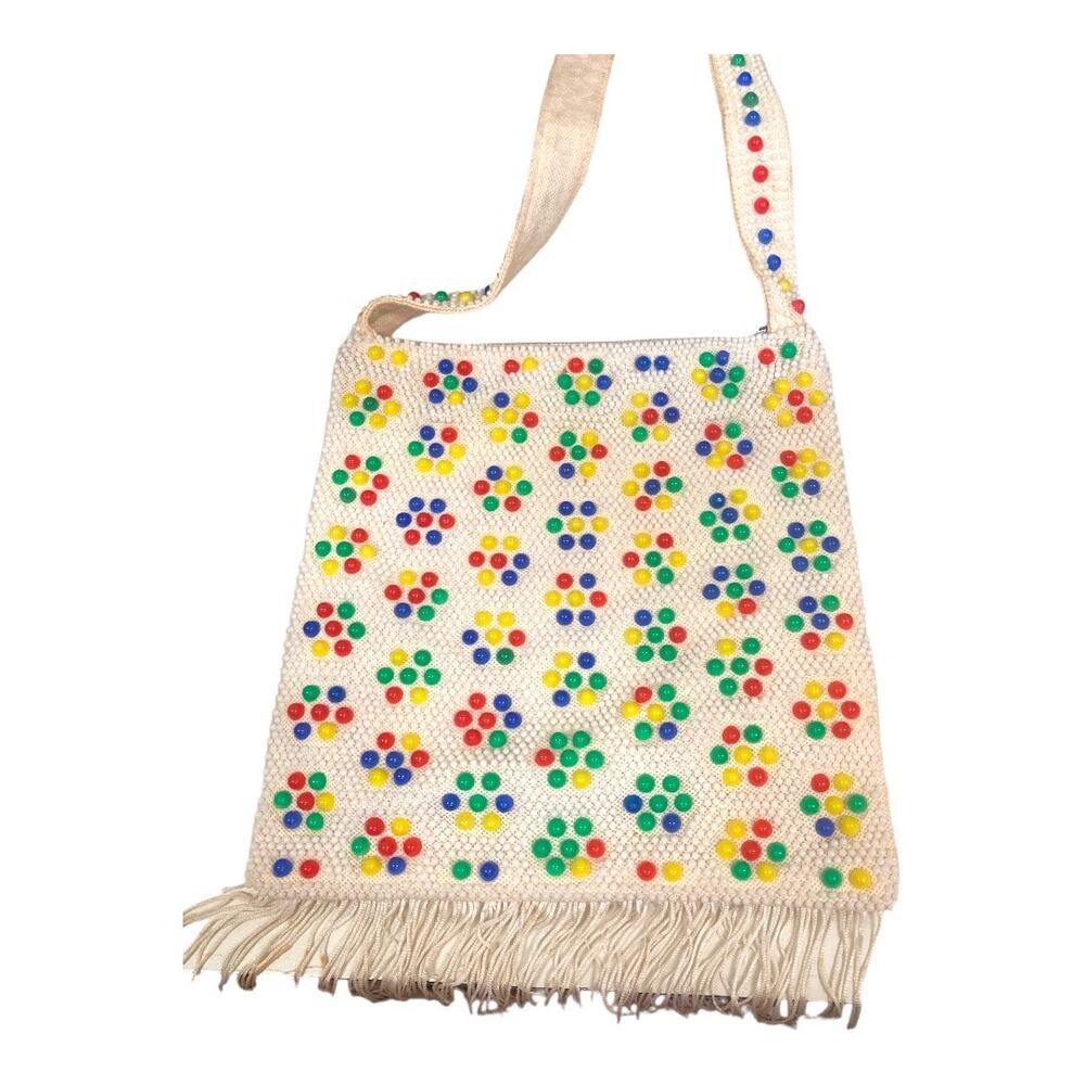 Vintage 1960's "Candy Dots' Purse Bag 10.5" Tall x‎ 10" Wide plus strap